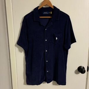Polo Ralph Lauren Navy Terry Camp Shirt